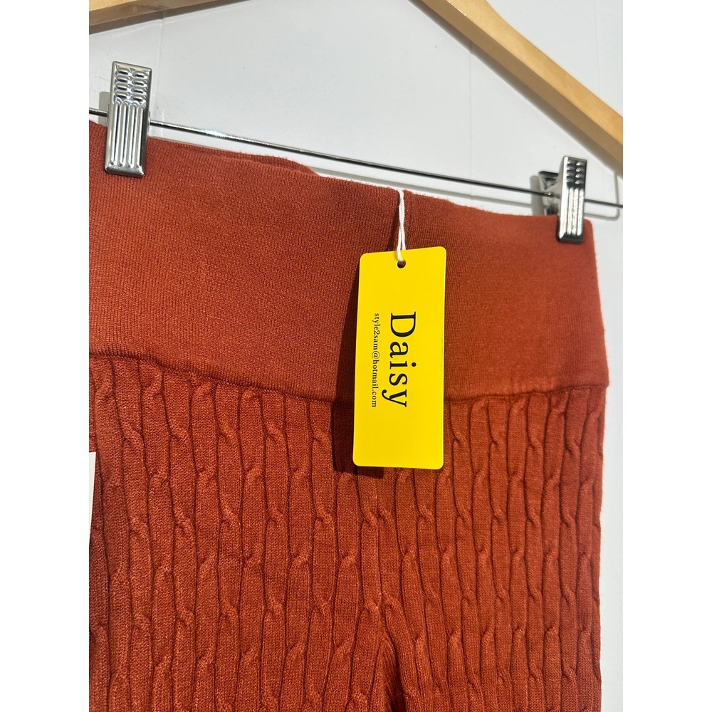 Daisy Rust ribbed knit high-waist leggings medium - Picture 2 of 5
